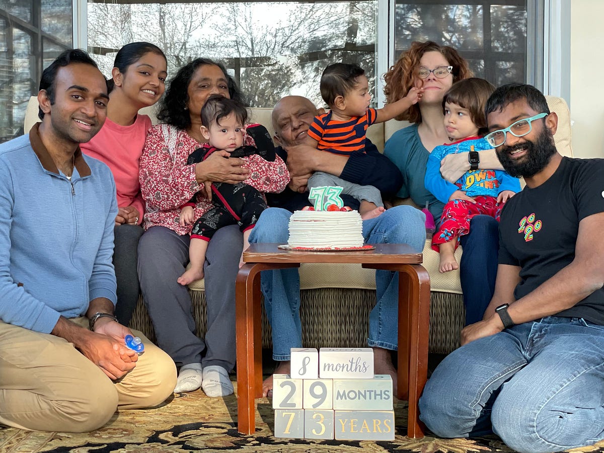 My dad, Pravin, and my nephew were all born on the 12th of their respective months.