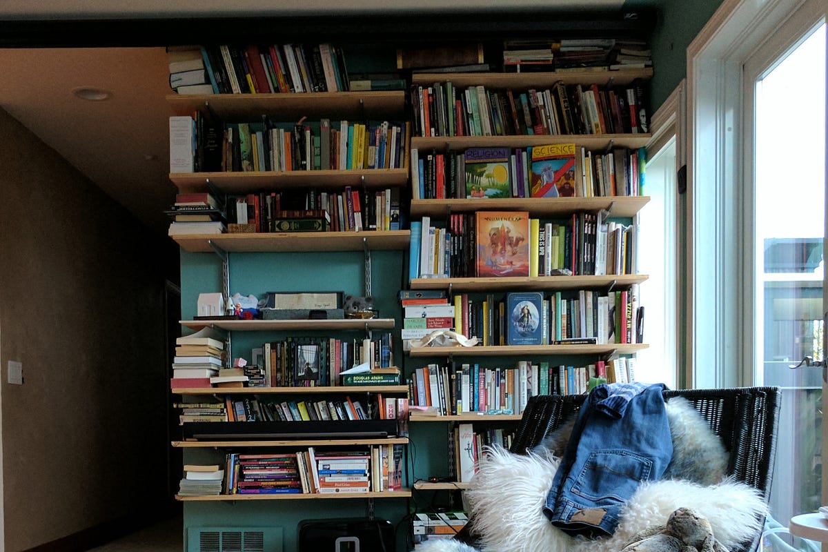 We turned a wall into a mini-library at our old place. All of these books are now in boxes that we haven’t looked at in five years. On top of that we’ve accumulated more books. Something’s gotta give.